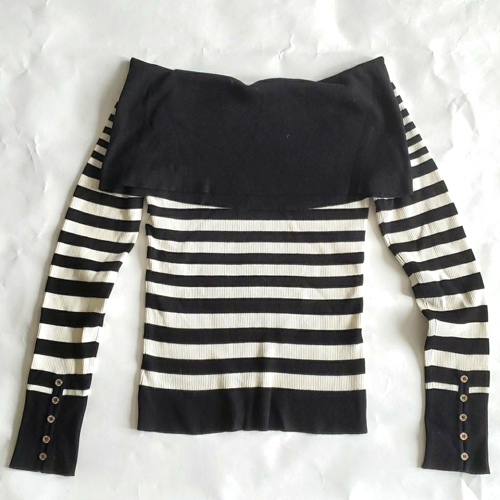 WHBM - Striped Off-Shoulder Sweater